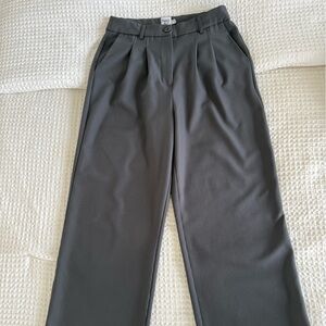 Gray Pleated Trousers